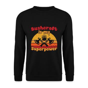 Bushcraft is my Superpower / Bushcraft - Unisex Sweatshirt - black - Front - Alina (178cm) & Michal (187cm)