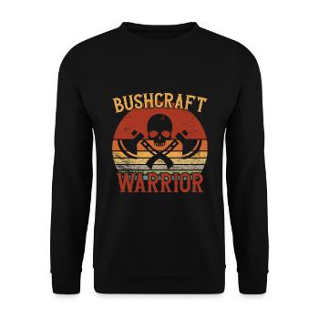 Bushcraft Warrior / Bushcraft - Unisex Sweatshirt - black - Front - Alina (178cm) & Michal (187cm)