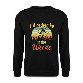 I ́d rather be in the Woods - Bushcraft - Unisex Sweatshirt - black - Front - Alina (178cm) & Michal (187cm)