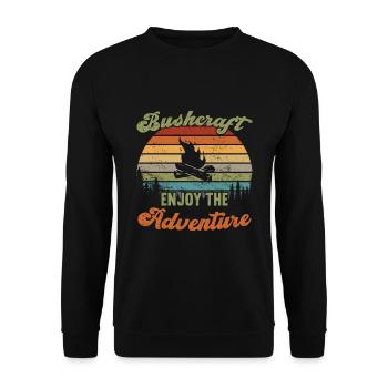 Bushcraft - Enjoy the Adventure / Bushcraft - Unisex Sweatshirt - black - Front - Alina (178cm) & Michal (187cm)