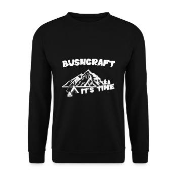 It is Time / Bushcraft - Unisex Sweatshirt - black - Front - Alina (178cm) & Michal (187cm)