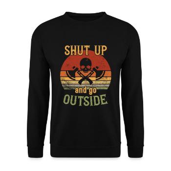 Shut up and go outside / Bushcraft - Unisex Sweatshirt - black - Front - Alina (178cm) & Michal (187cm)