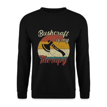 Bushcraft is my Therapy / Bushcraft - Unisex Sweatshirt - black - Front - Alina (178cm) & Michal (187cm)
