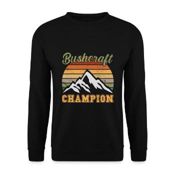 Bushcraft Champion / Bushcraft - Unisex Sweatshirt - black - Front - Alina (178cm) & Michal (187cm)