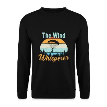The Wind Whisperer / Skydiving - Unisex Sweatshirt - black - Front - Alina (178cm) & Michal (187cm)