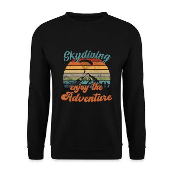 Parachutisme Profitez de l’aventure / Fallschirmspringen - Sweat-shirt Unisexe - noir - Devant - Alina (178cm) & Michal (187cm)