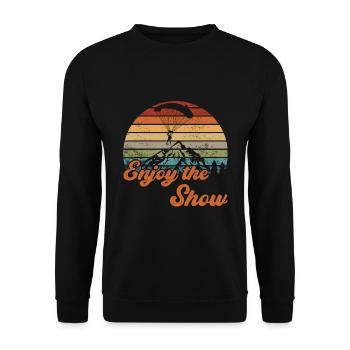 Enjoy the Show / Skydiving - Unisex Sweatshirt - black - Front - Alina (178cm) & Michal (187cm)