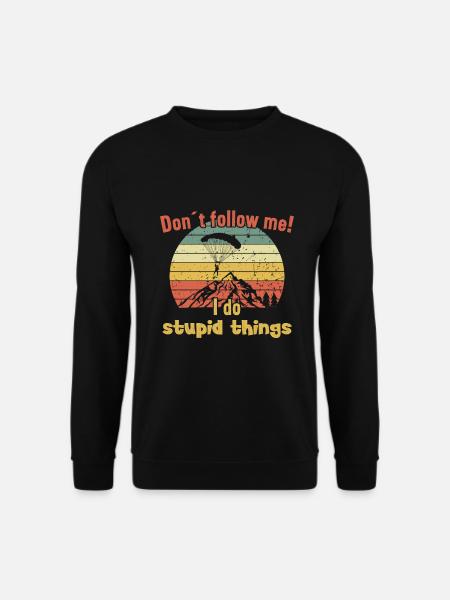 Do not follow me / Fallschirmspringen - Unisex Pullover - Schwarz