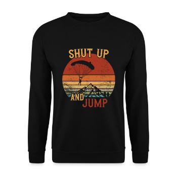 Tais-toi et saute / Fallschirmspringen - Sweat-shirt Unisexe - noir - Devant - Alina (178cm) & Michal (187cm)
