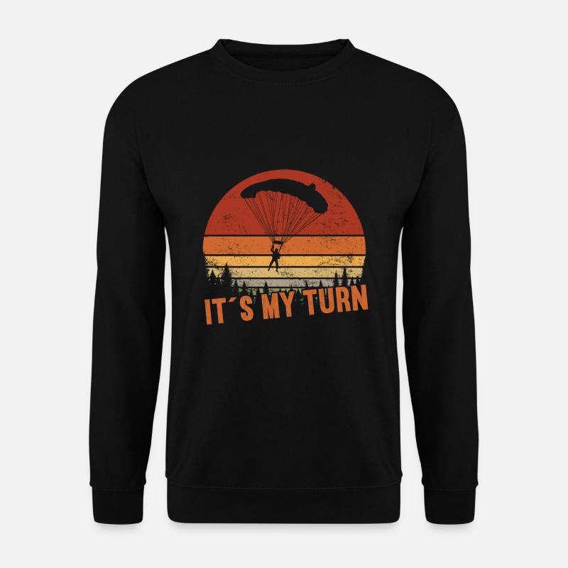 It´s my Turn / Fallschirmspringen - Unisex Pullover - Schwarz