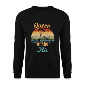 Reine de l’air / Parachutisme - Sweat-shirt Unisexe - noir - Devant - Alina (178cm) & Michal (187cm)