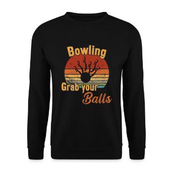 Grab Your Balls / Bowling - Unisex Sweatshirt - black - Front - Alina (178cm) & Michal (187cm)