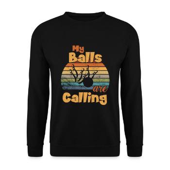 Mes balles appellent / Bowling - Sweat-shirt Unisexe - noir - Devant - Alina (178cm) & Michal (187cm)