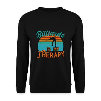 Billiards is my Therapy / Billiard Snooker - Unisex Pullover - Schwarz - Vorne - Alina (178cm) & Michal (187cm)