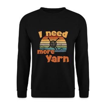I need more Yarn / Crochet - Unisex Sweatshirt - black - Front - Alina (178cm) & Michal (187cm)