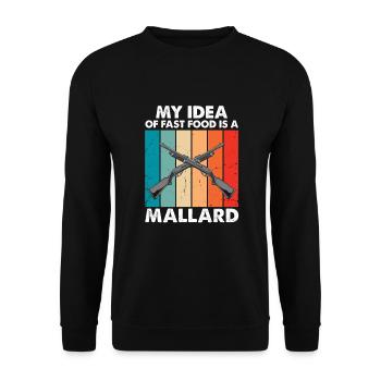 Fast Food Duck Hunting Hunter Duck Hunting Hunt - Unisex Sweatshirt - black - Front - Alina (178cm) & Michal (187cm)