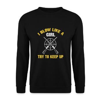 Funny Duck Hunting Design Hunter Hunting Duck Design - Unisex Sweatshirt - black - Front - Alina (178cm) & Michal (187cm)