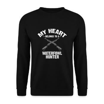 Funny Duck Hunting Design Hunters Hunting Ducks Design - Unisex Sweatshirt - black - Front - Alina (178cm) & Michal (187cm)