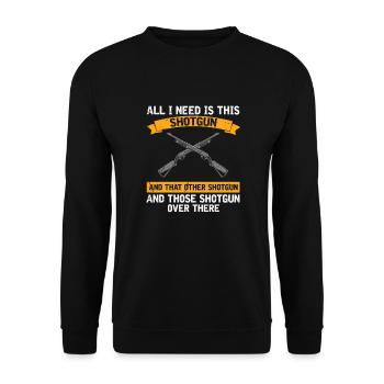 Funny Duck Hunting Design Hunter Hunting Duck Design - Unisex Sweatshirt - black - Front - Alina (178cm) & Michal (187cm)