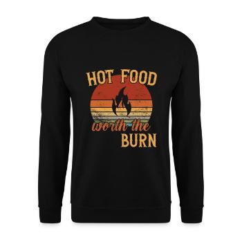 Hot Food - Worth the Burn / Scharfes Essen - Unisex Pullover - Schwarz - Vorne - Alina (178cm) & Michal (187cm)