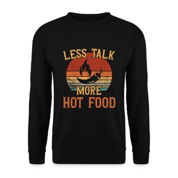 Moins de discussions - Plus de nourriture chaude / Scharfes Essen - Sweat-shirt Unisexe - noir - Devant - Alina (178cm) & Michal (187cm)