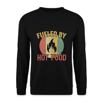 Alimenté par Hot Food / Scharfes Essen - Sweat-shirt Unisexe - noir - Devant - Alina (178cm) & Michal (187cm)