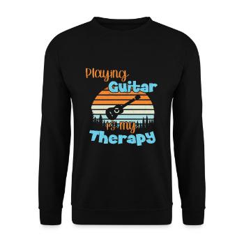 Jouer de la guitare est ma thérapie / Gitarre - Sweat-shirt Unisexe - noir - Devant - Alina (178cm) & Michal (187cm)