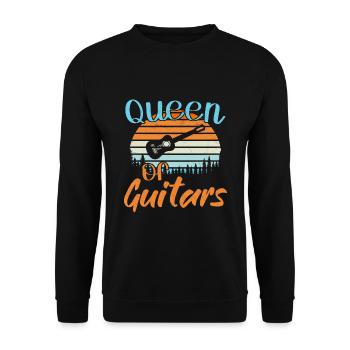 Reine des Guitares / Guitare - Sweat-shirt Unisexe - noir - Devant - Alina (178cm) & Michal (187cm)