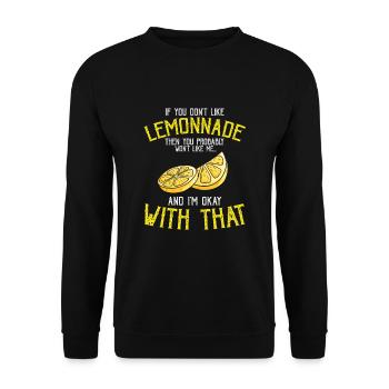 Lemon Design Lemonades Stand Boss Vente de citron - Sweat-shirt Unisexe - noir - Devant - Alina (178cm) & Michal (187cm)