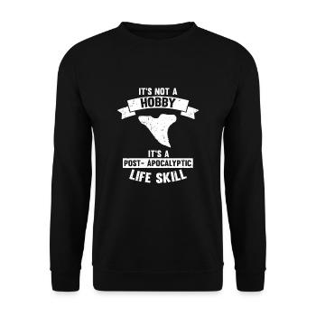 Fossil Archäologie Design Fossilien Fossiljäger - Unisex Pullover - Schwarz - Vorne - Alina (178cm) & Michal (187cm)