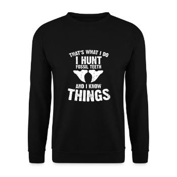 Paleontologist Designs Fossil Hunter Student - Unisex Sweatshirt - black - Front - Alina (178cm) & Michal (187cm)