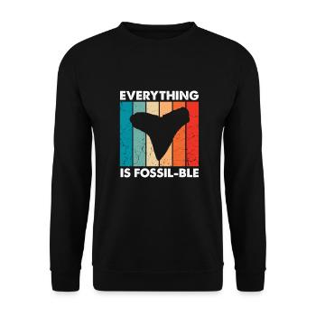 Paleontologist Designs Fossil Hunter Student - Unisex Sweatshirt - black - Front - Alina (178cm) & Michal (187cm)