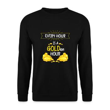 Gold Digger Gold Panning Gold Mining Designs - Unisex Sweatshirt - black - Front - Alina (178cm) & Michal (187cm)