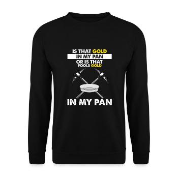 Goldwaschen Goldsucher Goldschüfer Design - Unisex Pullover - Schwarz - Vorne - Alina (178cm) & Michal (187cm)