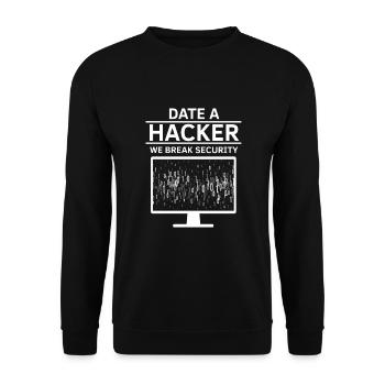 Conception de cybersécurité pour la sécurité informatique et les pirates informatiques - Sweat-shirt Unisexe - noir - Devant - Alina (178cm) & Michal (187cm)