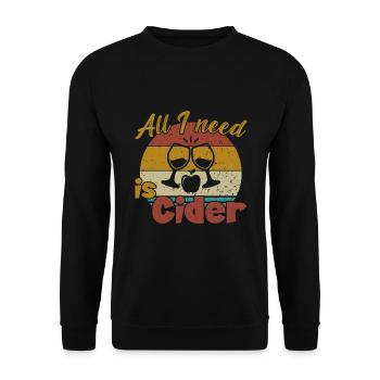 All I need is Cider / Cider - Unisex Sweatshirt - black - Front - Alina (178cm) & Michal (187cm)