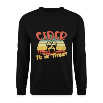 Cider - It is Time / Cider - Unisex Sweatshirt - black - Front - Alina (178cm) & Michal (187cm)