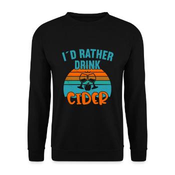 I ́d rather drink Cider / Cider - Unisex Sweatshirt - black - Front - Alina (178cm) & Michal (187cm)