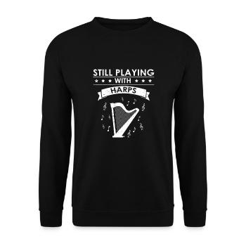 Conception de harpe pour harpiste et joueur de harpe - Sweat-shirt Unisexe - noir - Devant - Alina (178cm) & Michal (187cm)