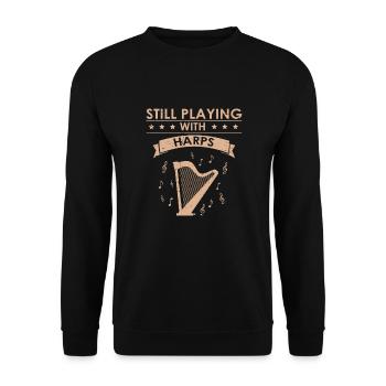 Conception de harpe pour harpiste et joueur de harpe - Sweat-shirt Unisexe - noir - Devant - Alina (178cm) & Michal (187cm)