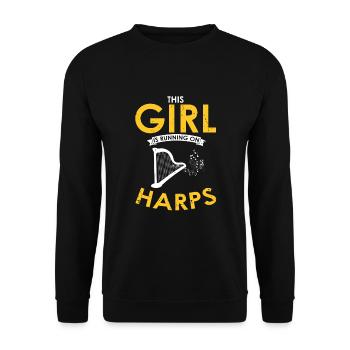 Conception de harpe pour harpiste et joueur de harpe - Sweat-shirt Unisexe - noir - Devant - Alina (178cm) & Michal (187cm)