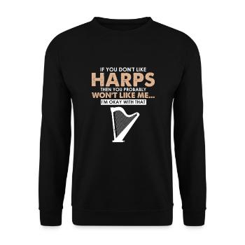 Conceptions de joueurs de harpe pour les conceptions de joueurs de harpe - Sweat-shirt Unisexe - noir - Devant - Alina (178cm) & Michal (187cm)