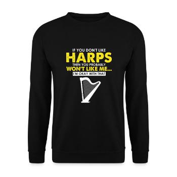 Conceptions de joueurs de harpe pour les conceptions de joueurs de harpe - Sweat-shirt Unisexe - noir - Devant - Alina (178cm) & Michal (187cm)
