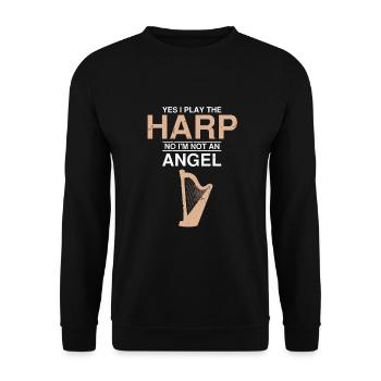 Conception de harpe pour harpiste et joueur de harpe - Sweat-shirt Unisexe - noir - Devant - Alina (178cm) & Michal (187cm)