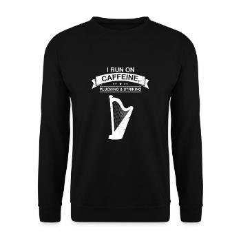 Harp design for harpist and harp player - Unisex Sweatshirt - black - Front - Alina (178cm) & Michal (187cm)