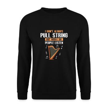 Harp design for harpist and harp player - Unisex Sweatshirt - black - Front - Alina (178cm) & Michal (187cm)
