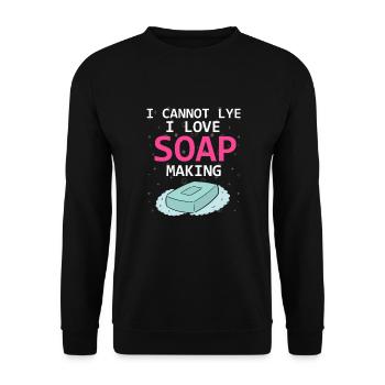 Soap Making Design for Soap Maker Designs - Unisex Sweatshirt - black - Front - Alina (178cm) & Michal (187cm)