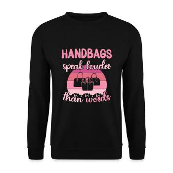 Handbags speak louder than words / Shopping - Unisex Sweatshirt - black - Front - Alina (178cm) & Michal (187cm)