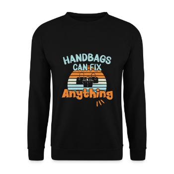 Handbags can fix Anything / Handbag Shopping - Unisex Sweatshirt - black - Front - Alina (178cm) & Michal (187cm)