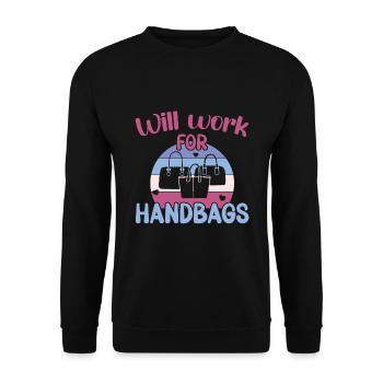 Will work for Handbags / Shopping Handbag - Unisex Sweatshirt - black - Front - Alina (178cm) & Michal (187cm)